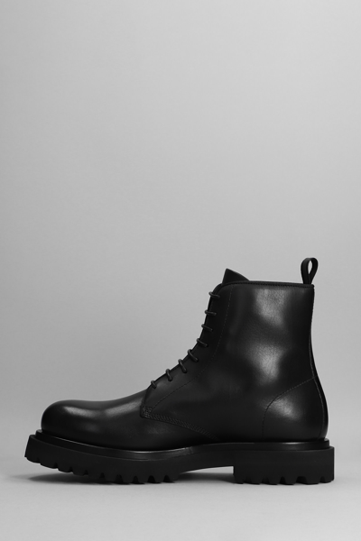 Shop Officine Creative Combat Boots In Black Leather
