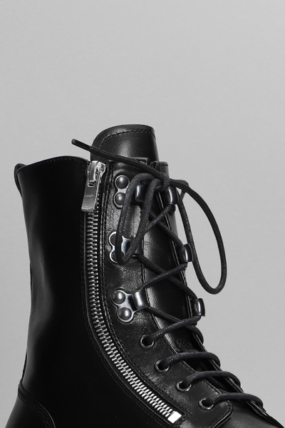 Shop Officine Creative Combat Boots In Black Leather