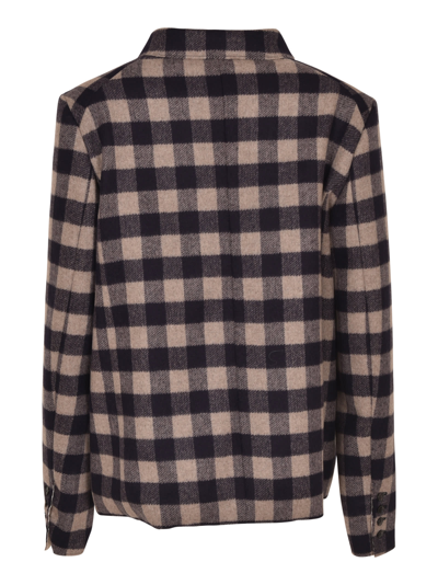 Shop A Punto B Check Buttoned Jacket In Ecru Indaco