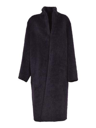 Shop A Punto B Patched Pocket Buttoned Reversible Coat In Electric Blue