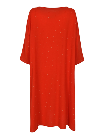 Shop A Punto B Polka-dot Patched Pocket Dress In Red
