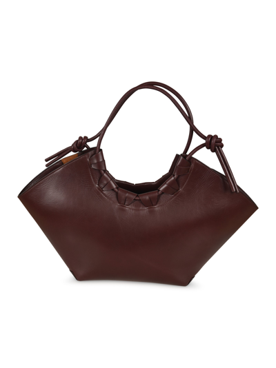 Shop Hereu Cordell Leather Tote In Mahogany