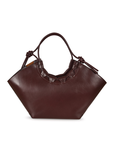 Shop Hereu Cordell Leather Tote In Mahogany