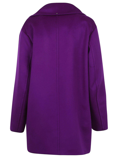 Shop Sportmax Double-breasted Peacoat In Viola