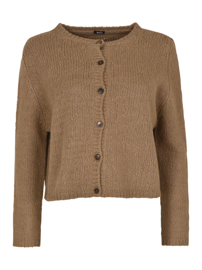 Shop A Punto B Classic Buttoned Woven Cardigan In Caramel