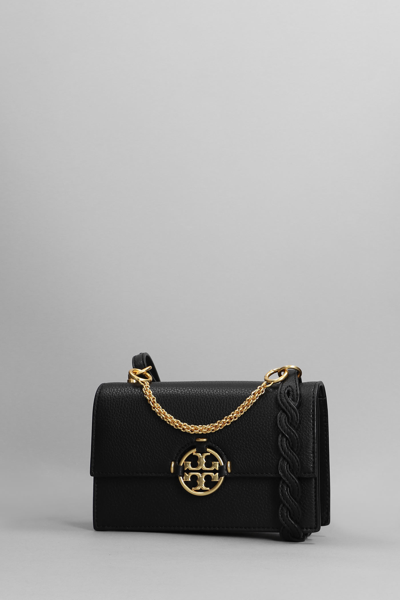 Shop Tory Burch Miller Mini Shoulder Bag In Black Leather