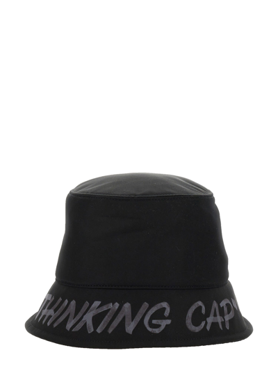 Shop Off-white Bucket Hat With Logo In Nero