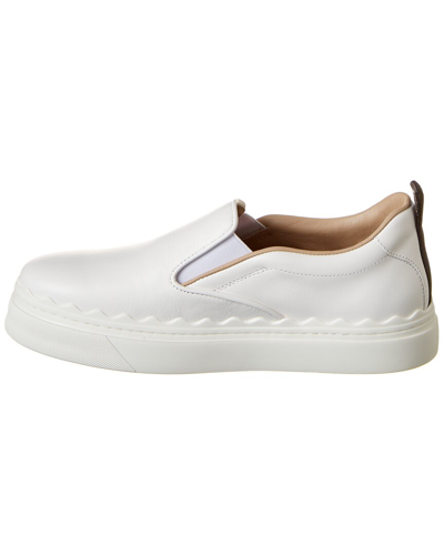 Shop Chloé Chloe Lauren Leather Sneaker In White