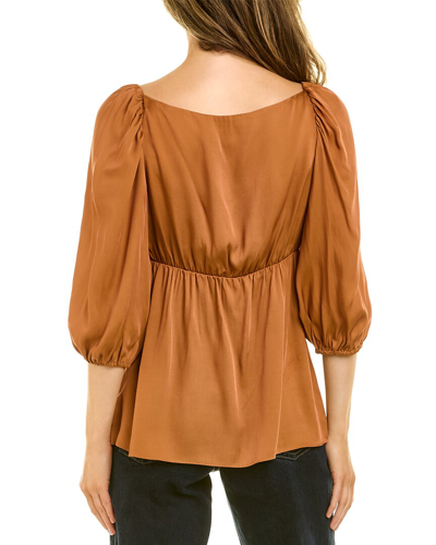 Shop Trina Turk Impressives Silk-blend Top In Brown