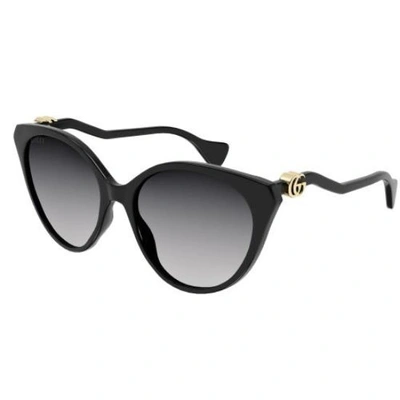 Shop Gucci Grey Cat Eye Ladies Sunglasses Gg1011s 001 57 In Black,grey