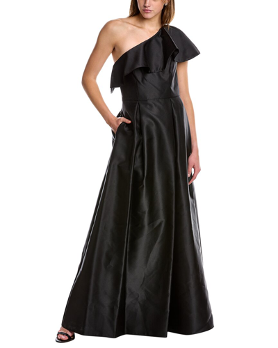 Shop Adrianna Papell One-shoulder Gown In Black