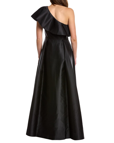 Shop Adrianna Papell One-shoulder Gown In Black