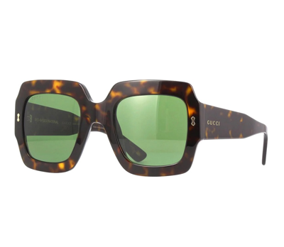 Shop Gucci Green Square Ladies Sunglasses Gg1111s 002 53