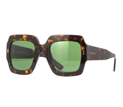 Gucci Gg1111s Havana Female Sunglasses In Green