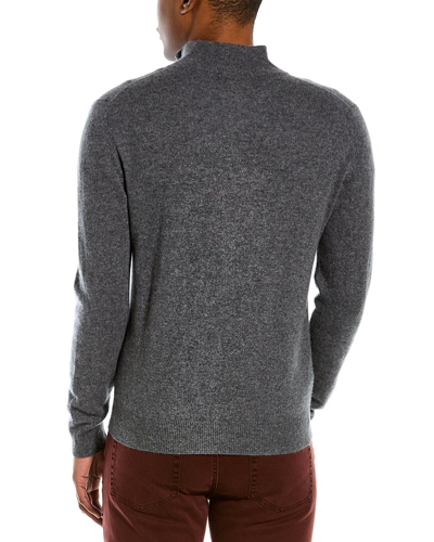 Shop Magaschoni Cashmere 1/4-zip Mock Neck Sweater In Grey