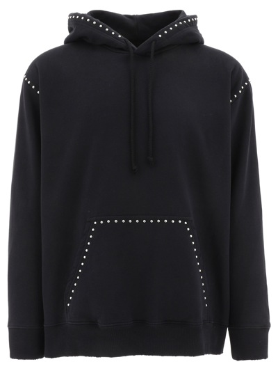 Shop Mm6 Maison Margiela Hoodie With Rockstud Details In Black