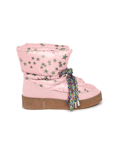 Shop Khrisjoy Little Girl's Puff Kid Star Boots In Nude Sage
