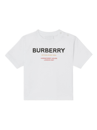 Shop Burberry Cedar Horseferry Print T-shirt In White