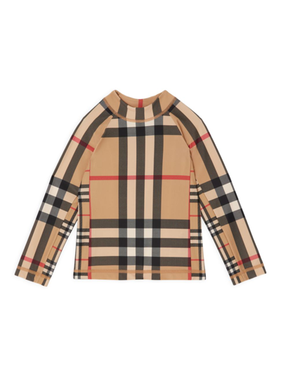 Shop Burberry Little Kid's & Kid's Fisher Archive Check Sweatshirt In Archive Beige Check