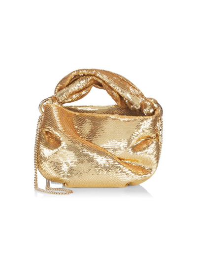 Shop Jimmy Choo Women's Bonny Sequin Top-handle Bag In Gold