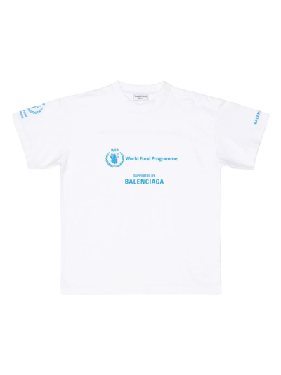 Shop Balenciaga Wfp T-shirt Medium Fit In White Blue