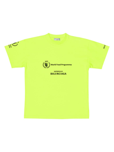 Shop Balenciaga Wfp T-shirt Medium Fit In Fluo Yellow Black