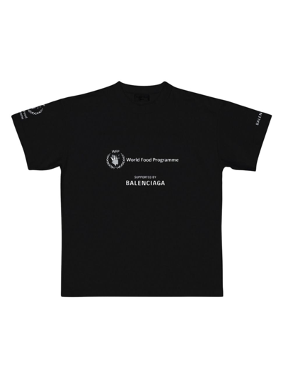 Shop Balenciaga Wfp T-shirt Medium Fit In Black White