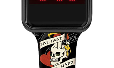 I Touch Ed Hardy Printed Square Digital Watch, 45mm X 39mm In Multicolor