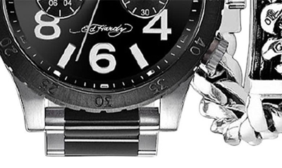 I Touch Ed Hardy 3-piece Jewelry & Watch Set In Two Tone