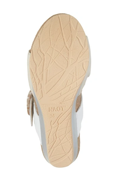 Naot Kingdom Wedge Slide Sandal In Soft Ivory/ Soft White Leather