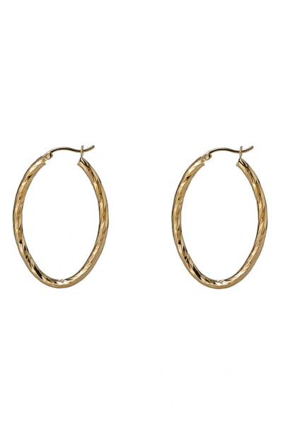 Argento Vivo Large Textured Oval Hoop Earrings In Gold