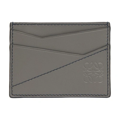 Shop Loewe Puzzle Coin Card Holder In Asphalt Grey