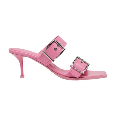 Shop Alexander Mcqueen Heel Sandals In Sugar Pink Silver