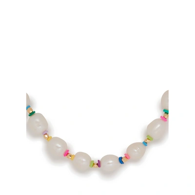 Shop Tani By Minetani Rainbow Pearl Necklace In Golden