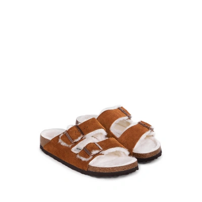 Birkenstock Arizona Shearling Sandal In Brown