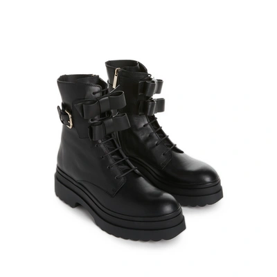 Shop Red Valentino Leather Ankle Boots In Black