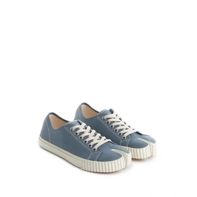 Shop Maison Margiela Tabi Cotton Sneakers In Blue