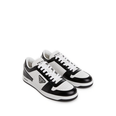 Prada White/black Leather Sneaker Downtown