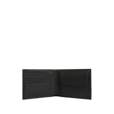 Shop Calvin Klein Smooth And Grained Leather Wallet In Black