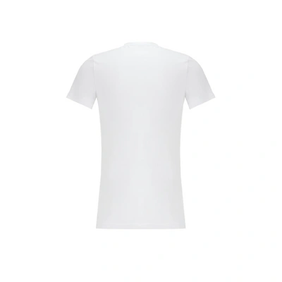 Shop Hom Stretch Cotton V-neck T-shirt In White