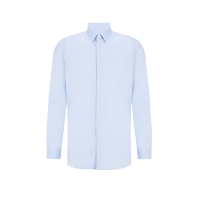 Shop Au Printemps Paris Chemise Unie En Coton In Bleu