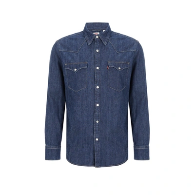 Shop Levi's Western Denim Shirt In Bleu