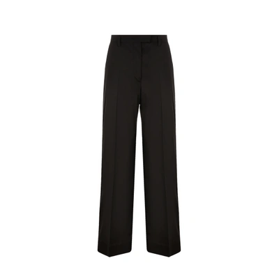 Shop Prada Silk Palazzo Trousers In Black