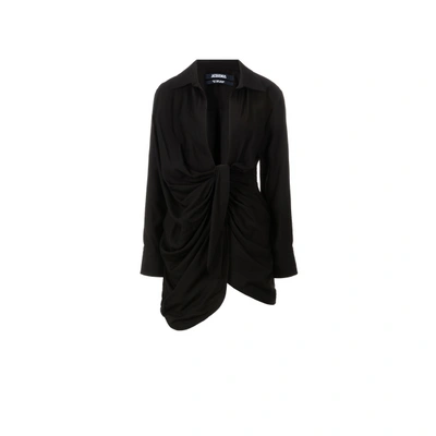 Jacquemus Bahia Sash Dress In Black