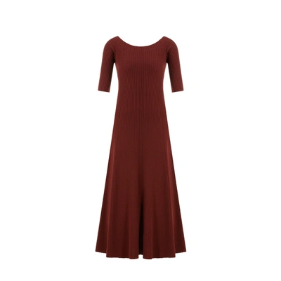Shop Chloé Knitted Dress In Red