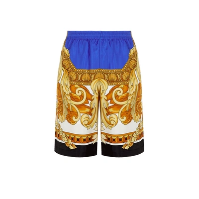 Shop Versace Silk Shorts In Multicolore