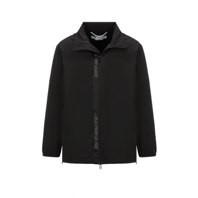 Shop Off-white Plain Windbreaker Jacket In Black