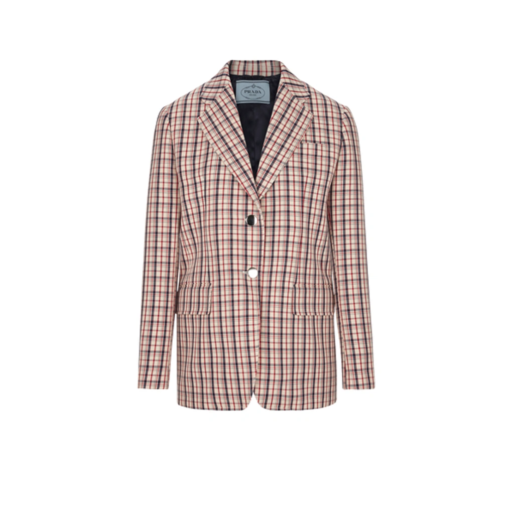 【プラダ・PRADA】Single-breasted ArqueWales checked jacket Prada Checked Single-Breasted Jacket In Multi - 33% Off