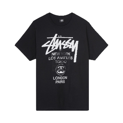 Pre-owned Stussy X Dover Street Market World Tour T-shirt 'black'