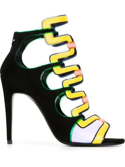 Pierre Hardy Kaliste Cut-out Leather And Suede Sandals In Yellow